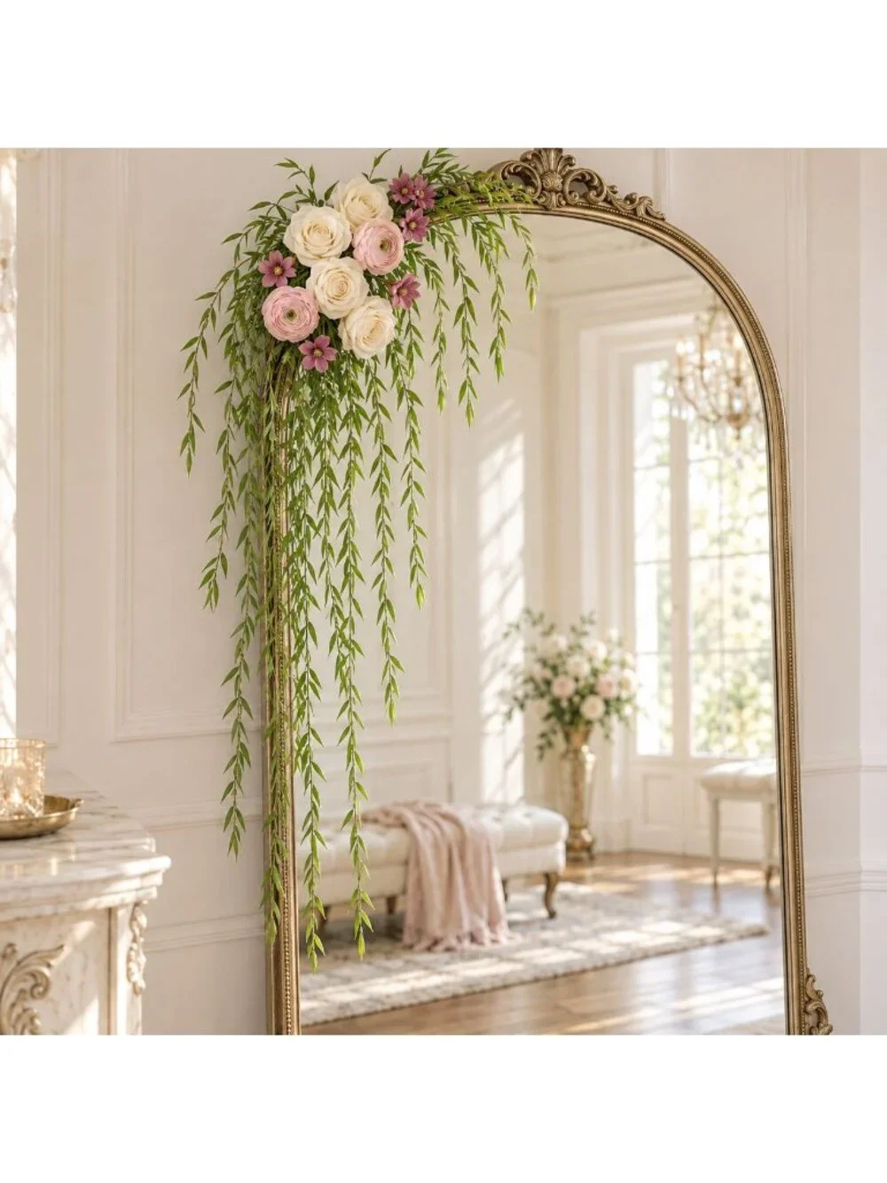 Artificial Willow Vine 40 Piece Hanging Greenery Set 32 Inch Bright Green Weddin